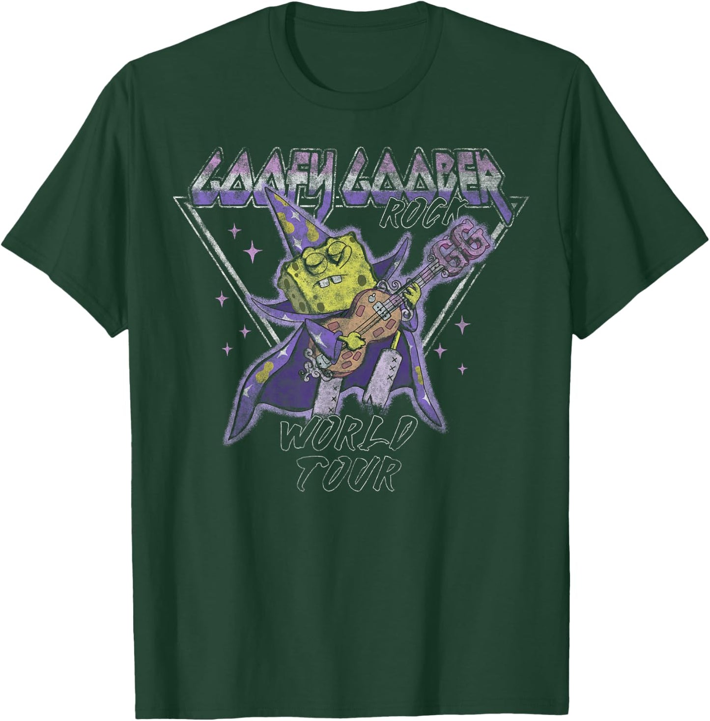 Spongebob Squarepants Goofy Goober Rock World Tour Small T-Shirt - T-Shirt | Forest