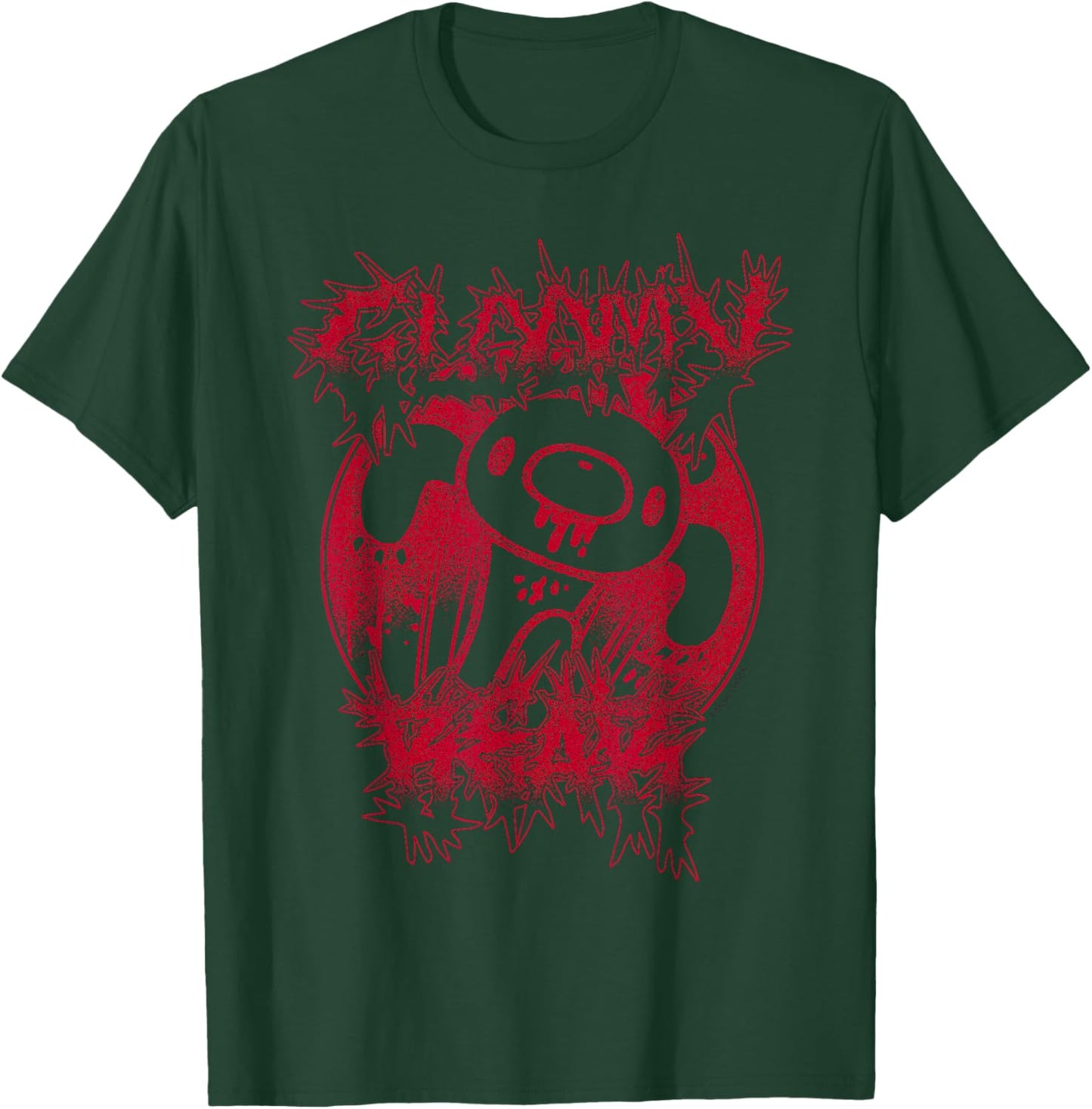 Gloomy Bear The Naughty Grizzly Gothic Red Text Anime T-Shirt - T-Shirt | Forest