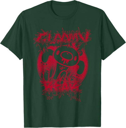 Gloomy Bear The Naughty Grizzly Gothic Red Text Anime T-Shirt - T-Shirt | Forest