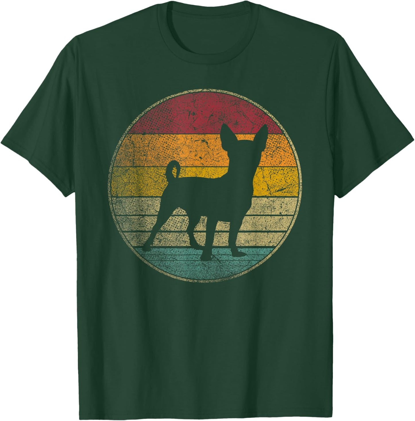 Chihuahua Dog Vintage Distressed Retro Style Silhouette Gift T-Shirt - T-Shirt | Forest