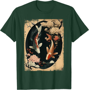 Nishikigoi Koi Carp Fish Japanese Art Japan Cherry Blossom T-Shirt - T-Shirt | Forest