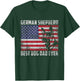 Best German Shepherd Dog Dad Ever American Flag Shirt Gift T-Shirt - T-Shirt | Forest