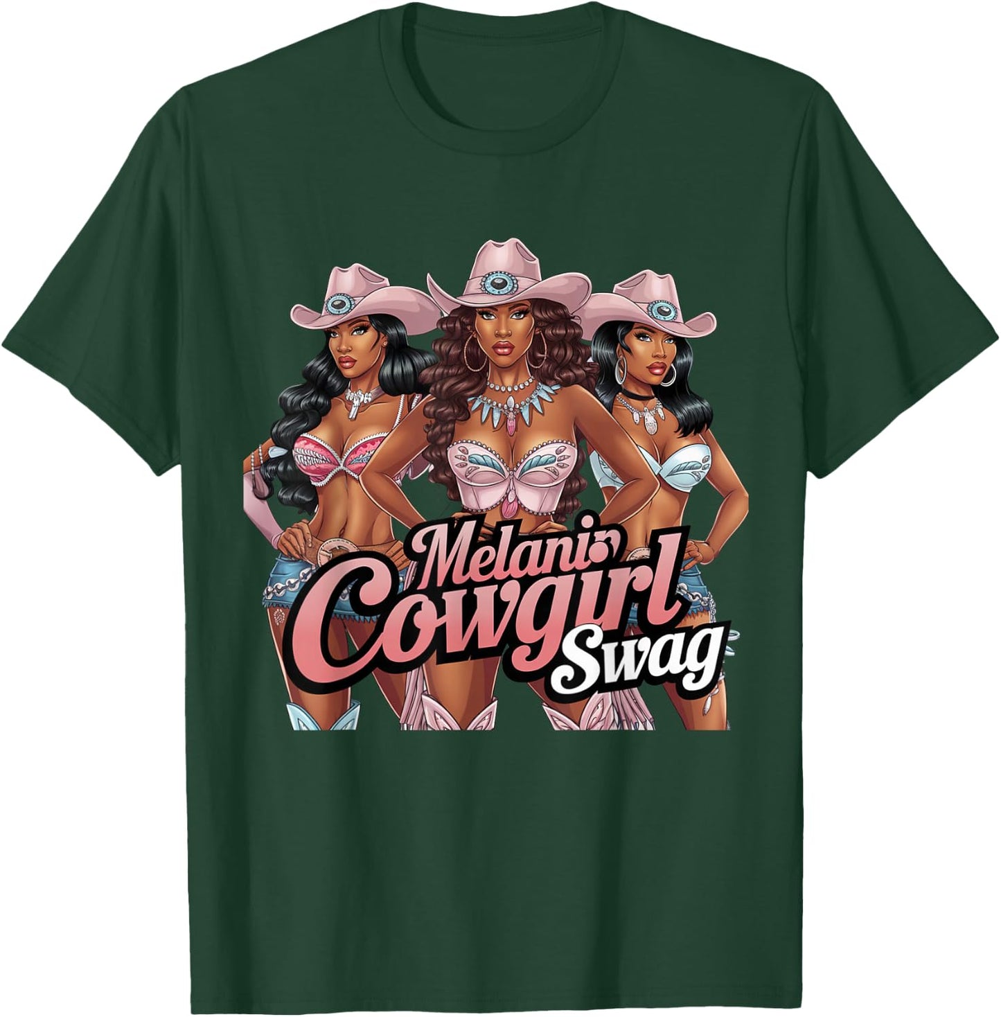 Melanin Cowgirls Swag African Melanin Cowgirl Black History T-Shirt - T-Shirt | Forest