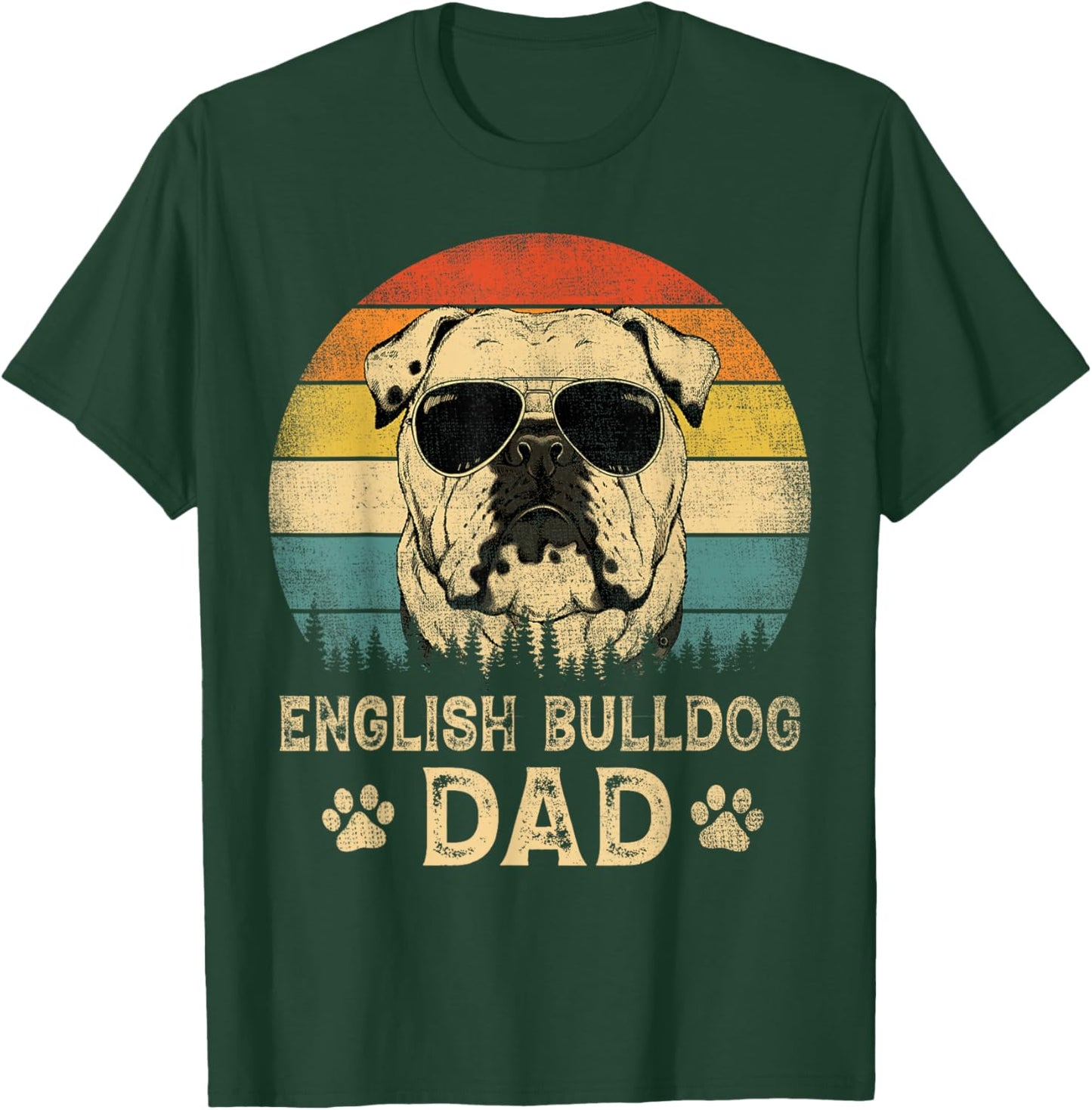 Vintage English Bulldog Dad Dog Lovers Father's Day Women T-Shirt - T-Shirt | Forest