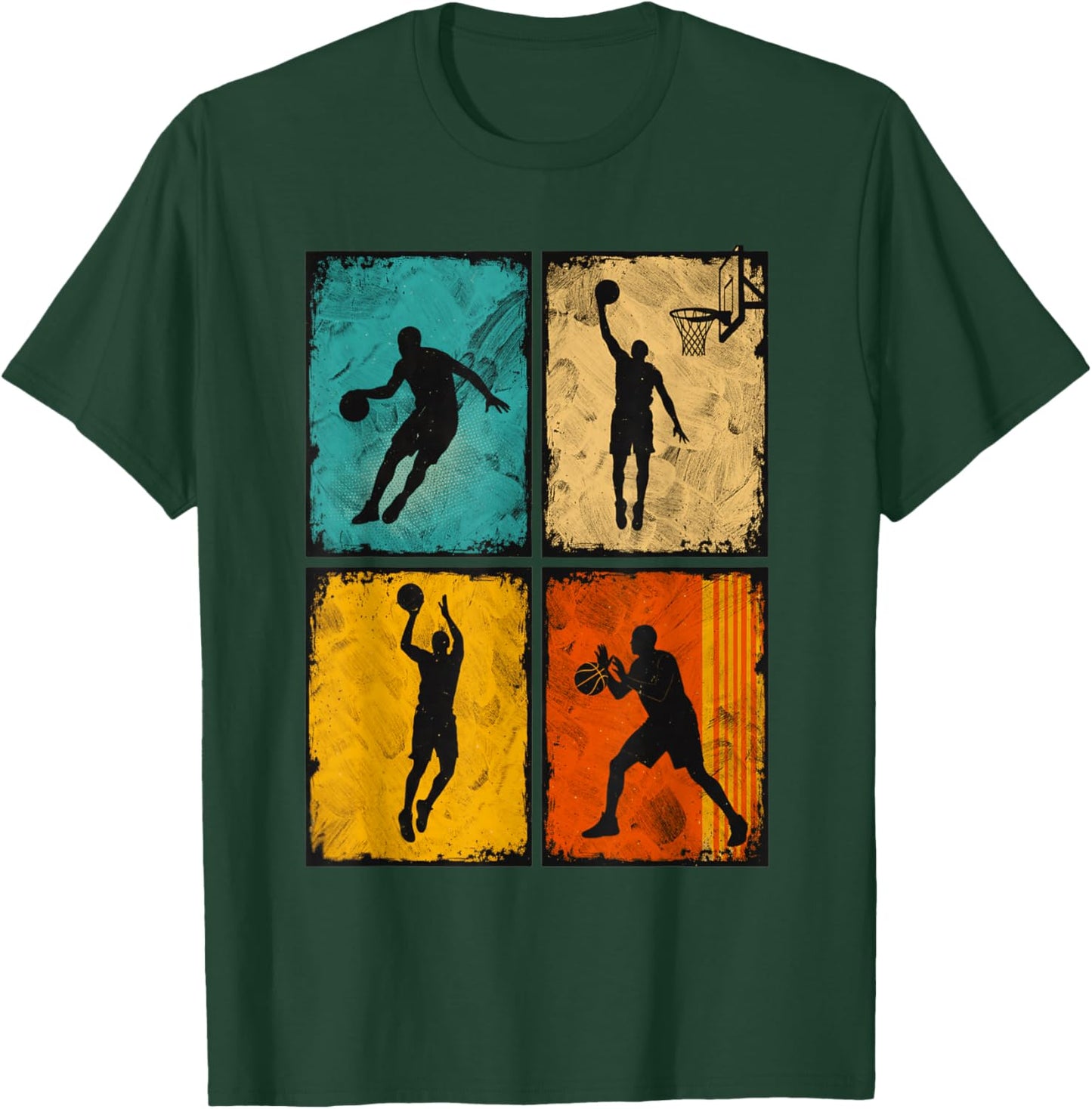 Cool Basketball Player Boys Kids Men Basketball T-Shirt - T-Shirt | Forest