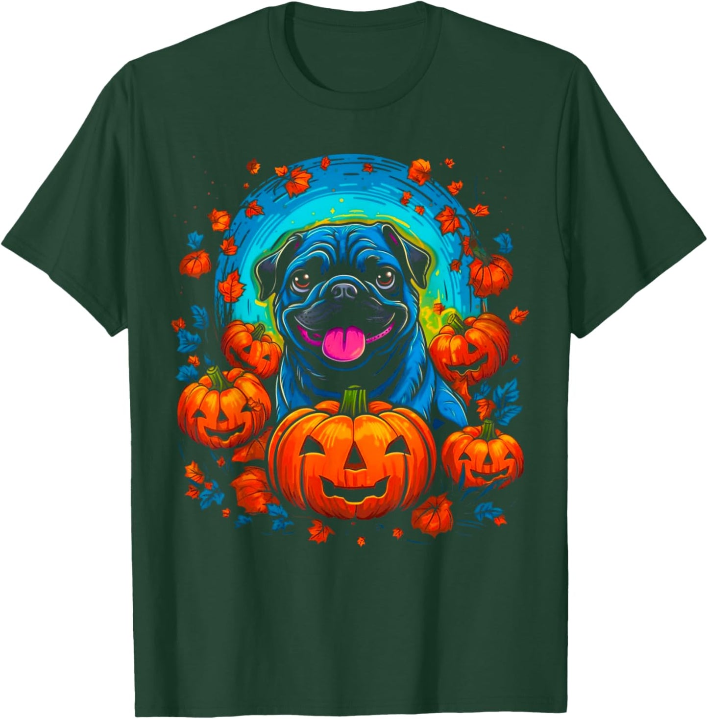 Pug Dog Halloween T-Shirt - T-Shirt | Forest