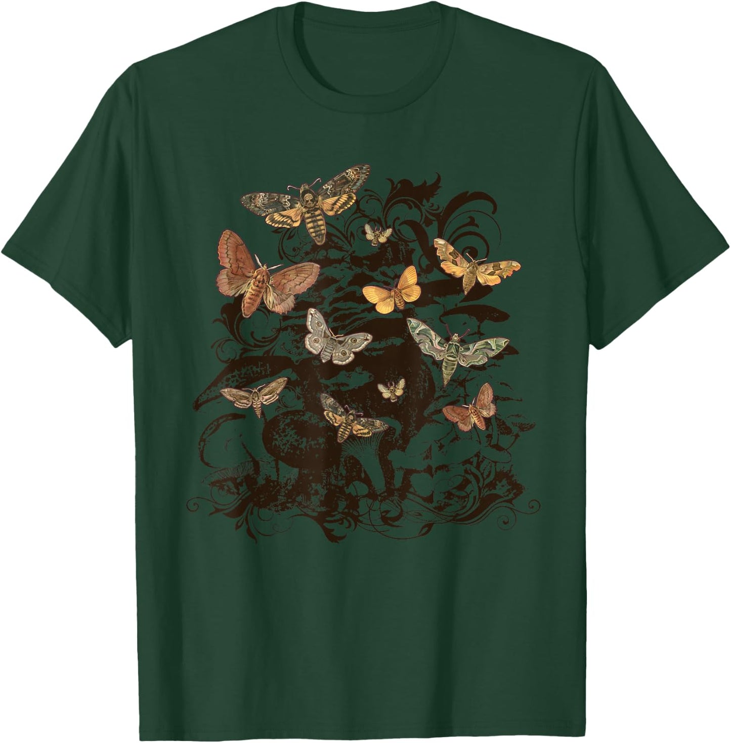 Fairy Grunge Fairycore Aesthetic Luna Moth Mushroom Grunge T-Shirt - T-Shirt | Forest