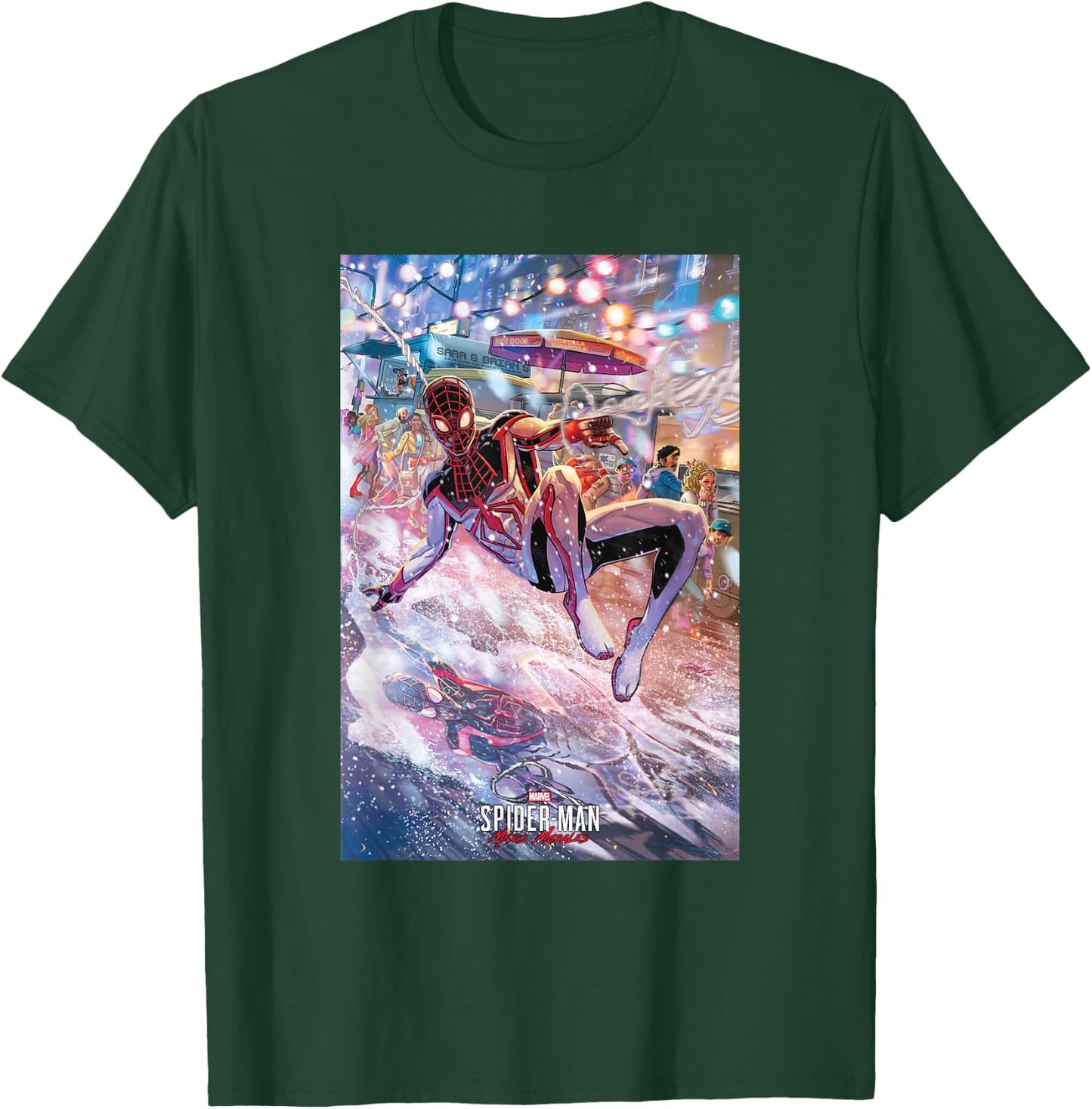 Marvel Spider-Man: Miles Morales Reflections Poster T-Shirt - T-Shirt | Forest