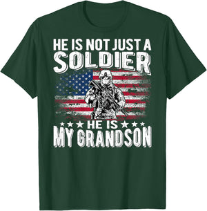 My Grandson is A Soldier - Patriotic Proud Army Grandparent T-Shirt - T-Shirt | Forest