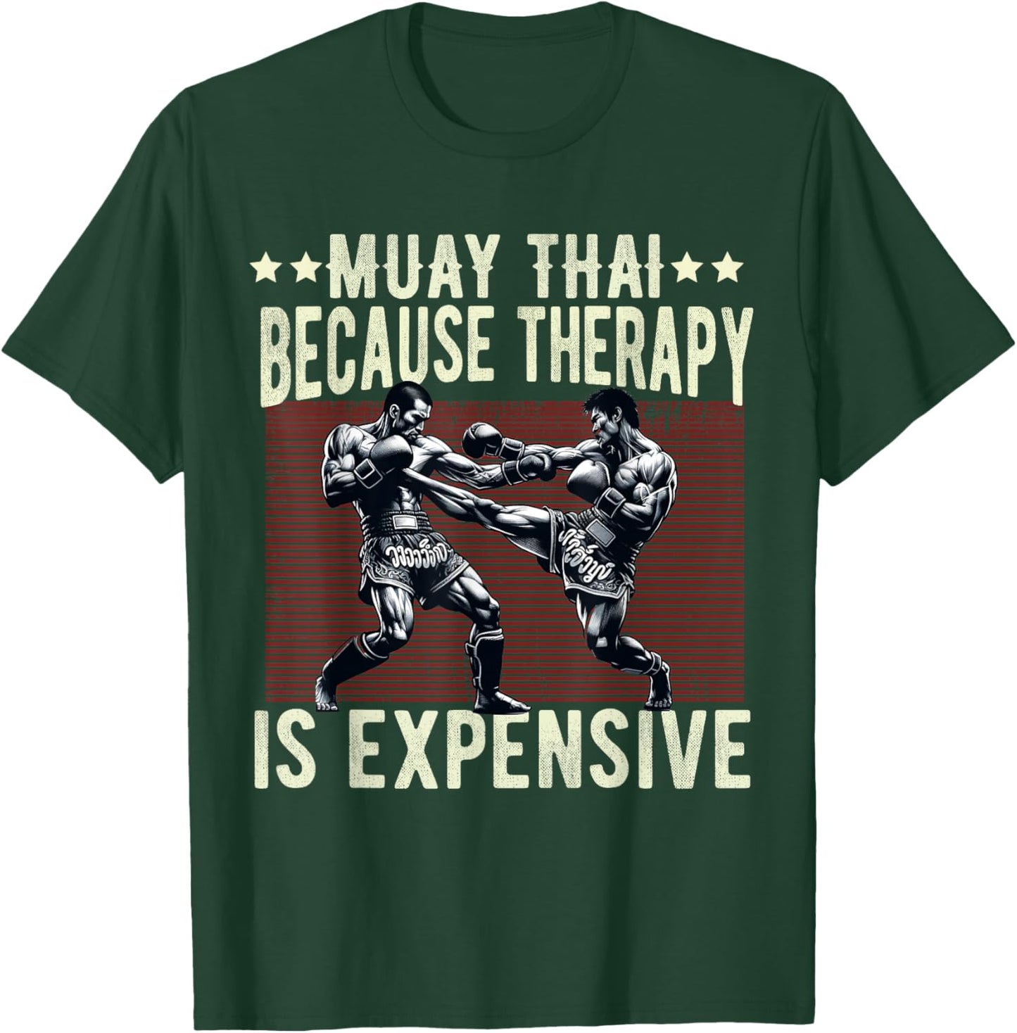 Muay Thai Fighter Dad Boys Thai Kickboxing Fighting T-Shirt - T-Shirt | Forest
