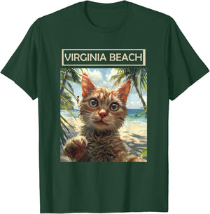 Virginia Beach Virginia VA | cat selfie T-Shirt - T-Shirt | Forest