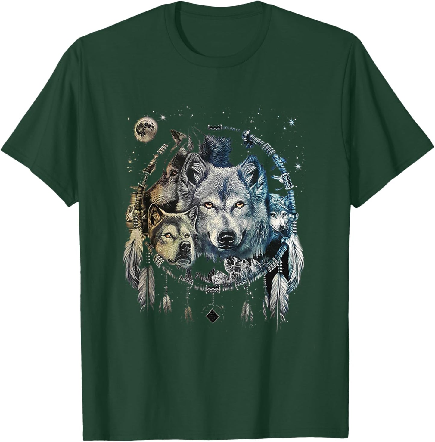Wolf Dream Catcher T-Shirt - T-Shirt | Forest
