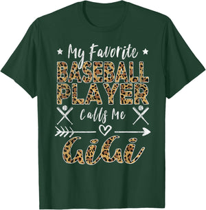 My Favorite Baseball Player Calls Me Gigi Grandma Leopard T-Shirt - T-Shirt | Forest