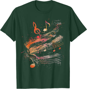 Musical Notes Graffiti T-Shirt - T-Shirt | Forest