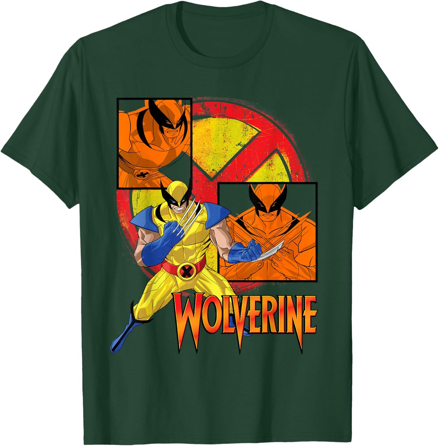 Marvel X-Men Wolverine Collage Panel Logo T-Shirt - T-Shirt | Forest