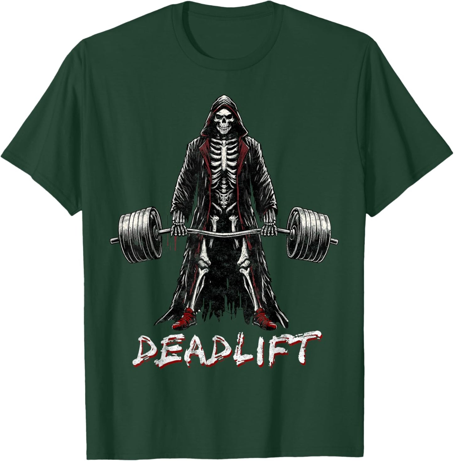 Deadlift Skeleton Halloween Gym Jokes Weightlifting Workout , Small, Black T-Shirt - T-Shirt | Forest