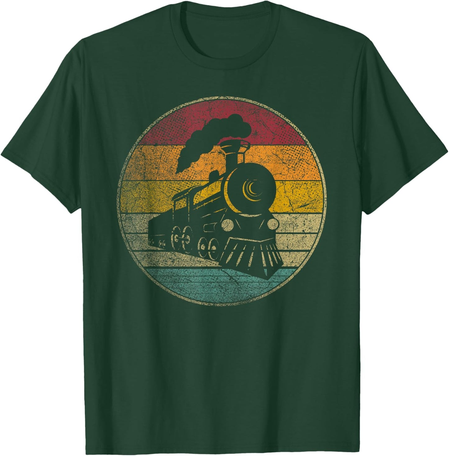 Train Vintage Distressed Retro Engineer Engine Conductor T-Shirt - T-Shirt | Forest
