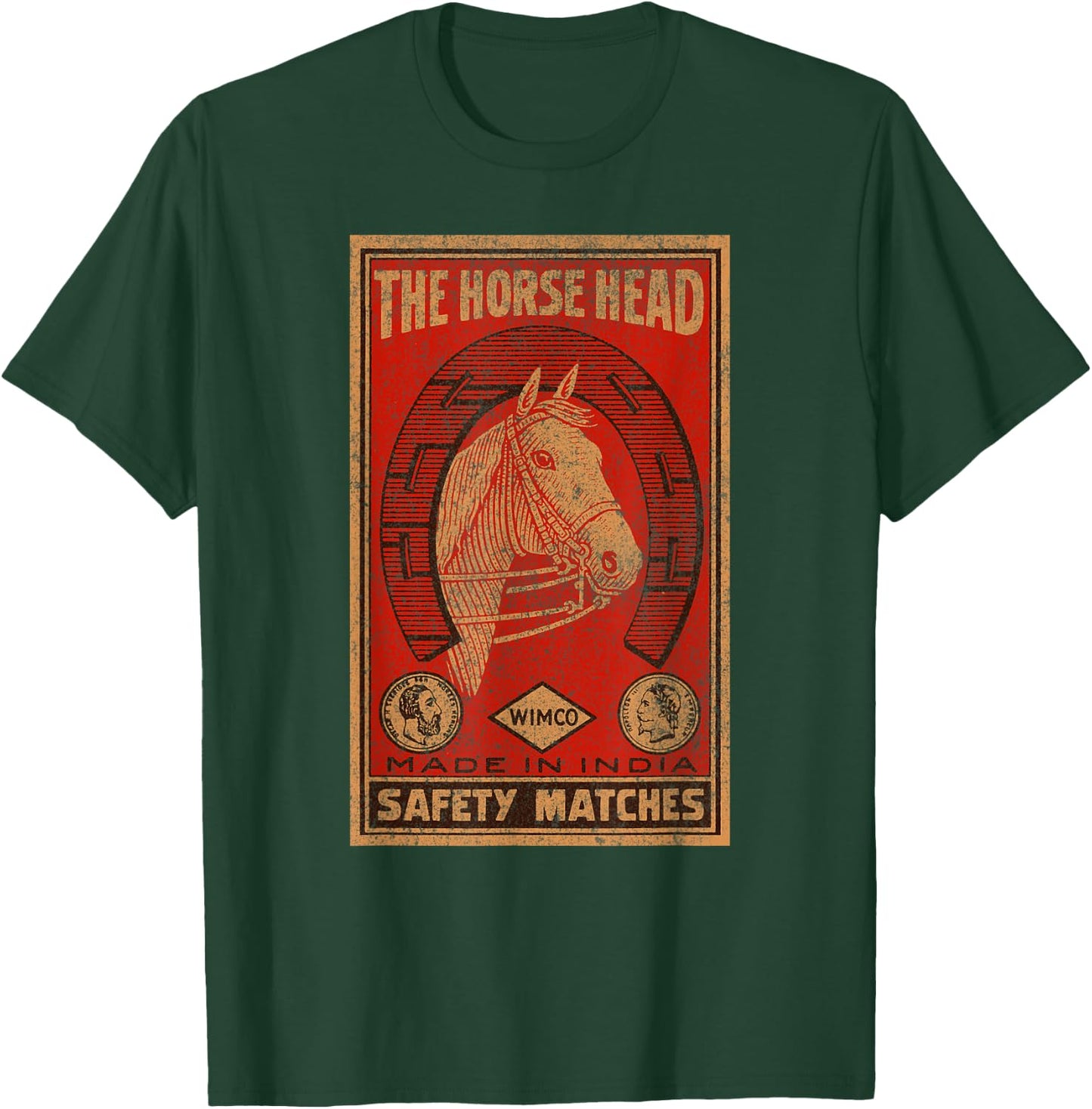Matchbook Collector Gift Horse Head Matches T-Shirt - T-Shirt | Forest