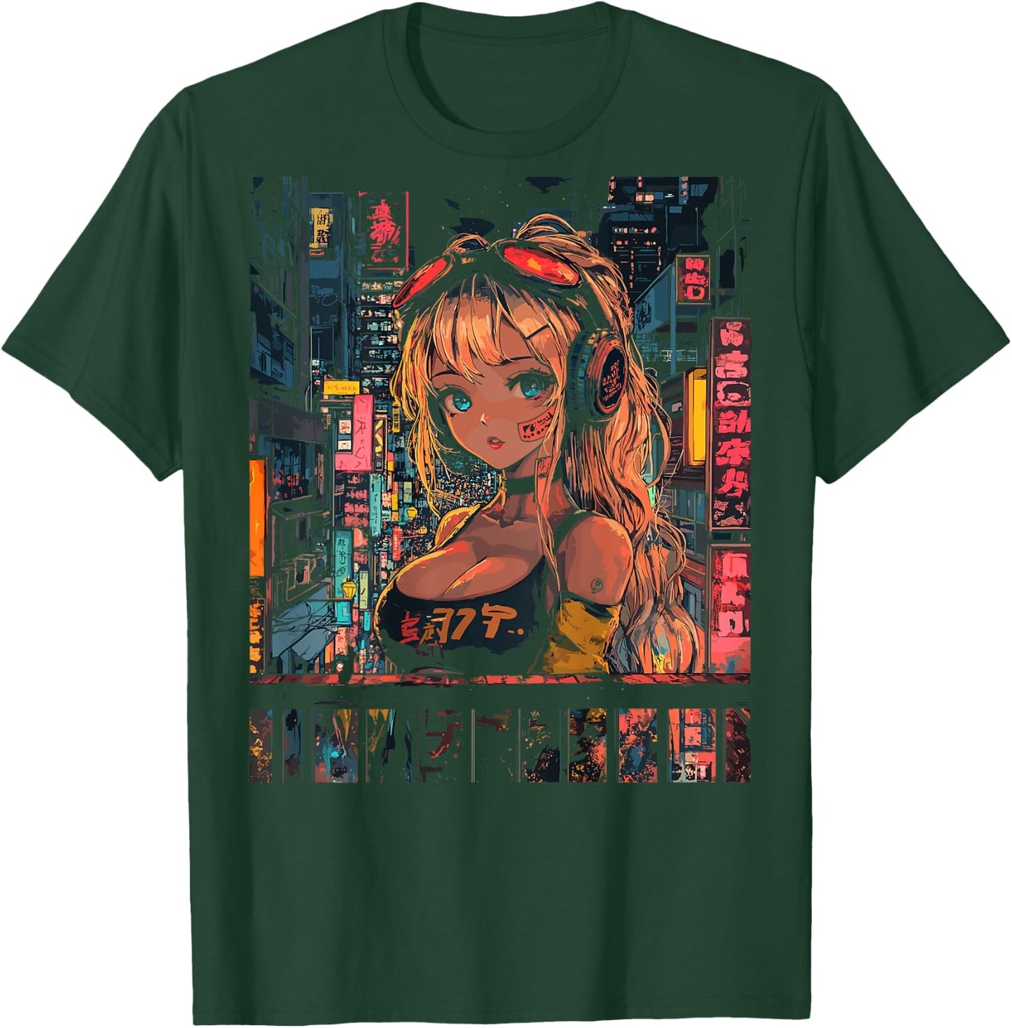 Anime Girl Japan Back Printed Graphic T-Shirt - T-Shirt | Forest