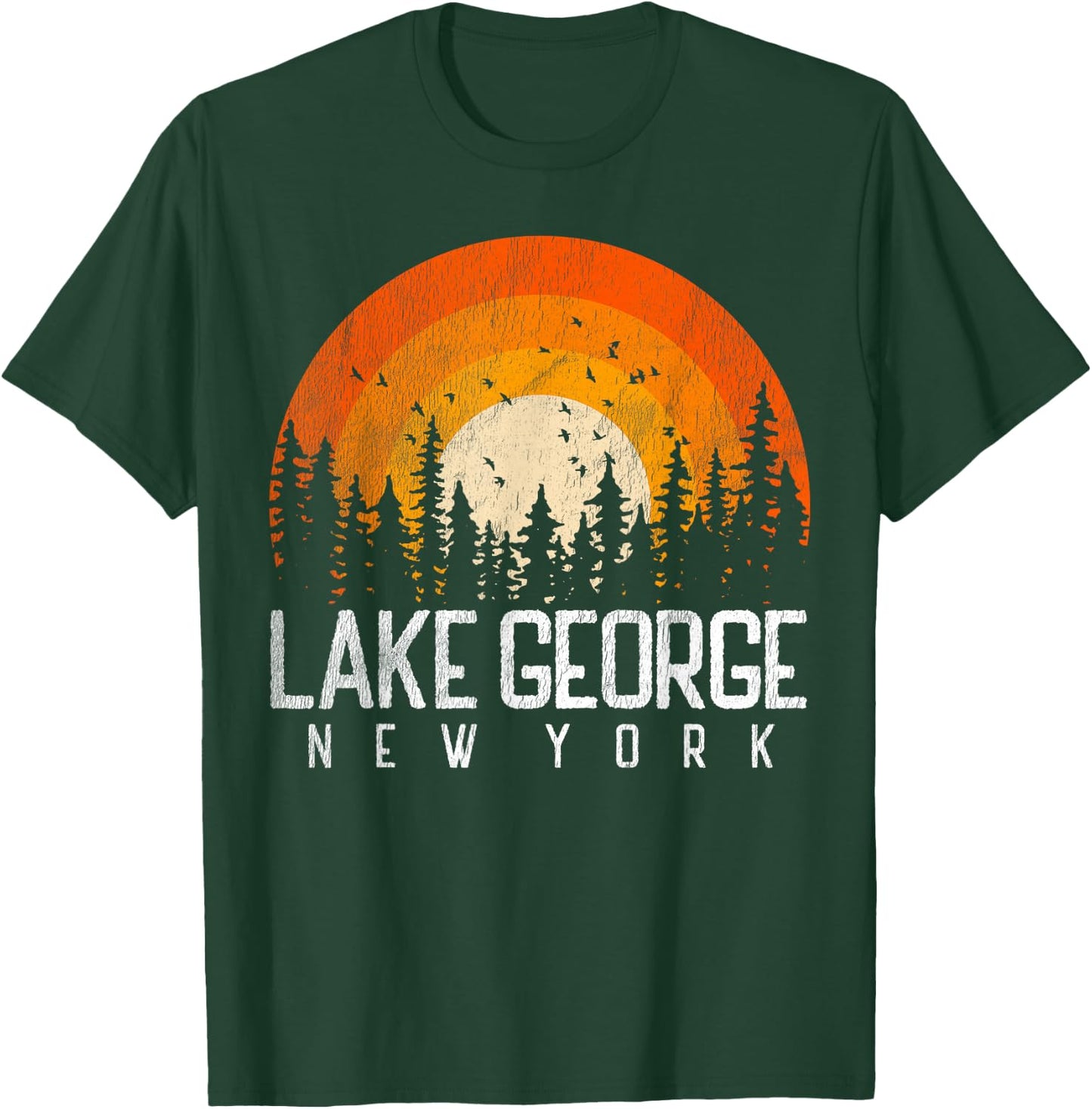 Lake George New York NY Shirt Retro Vintage 70s 80s 90s Gift T-Shirt - T-Shirt | Forest