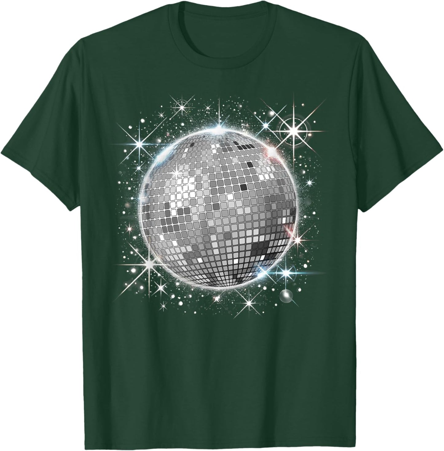 Black and White Disco Ball Club Retro T-Shirt - T-Shirt | Forest