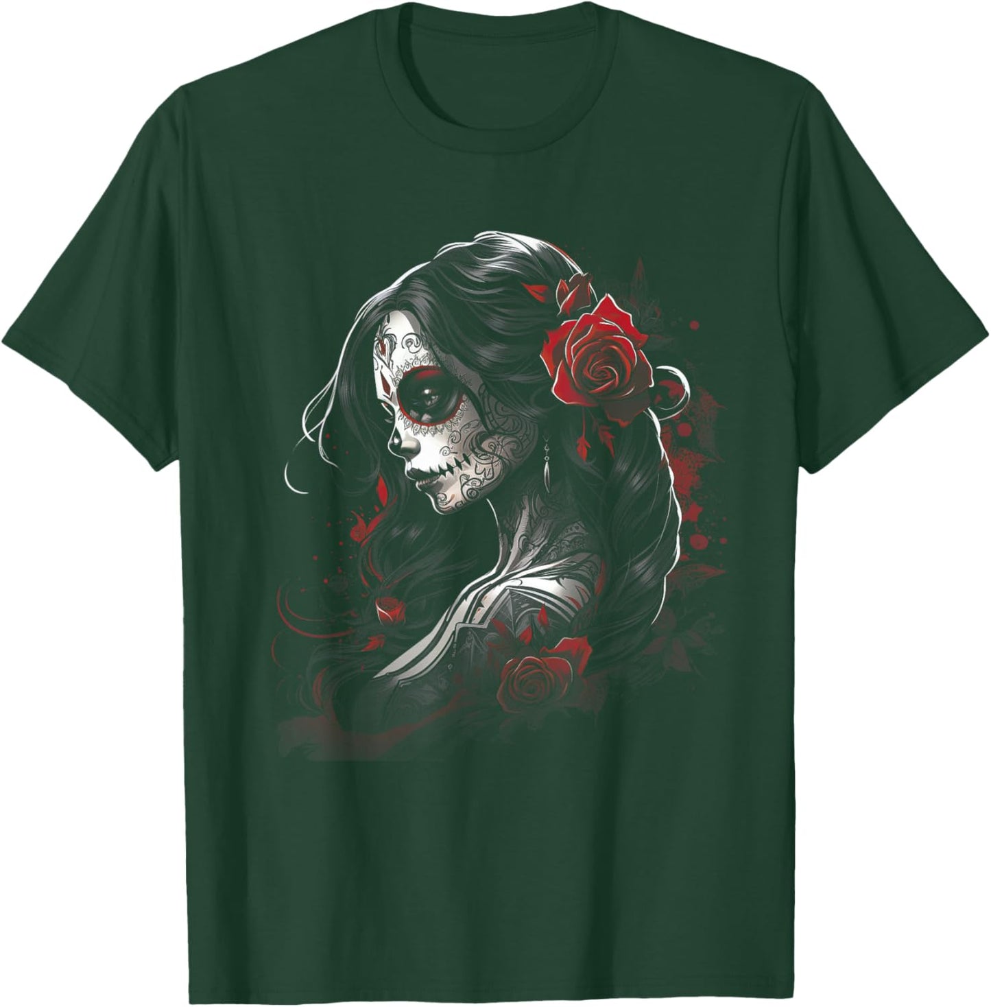 Tattoo Sketch Mexican Art Rose Dia de Los Muertos T-Shirt - T-Shirt | Forest