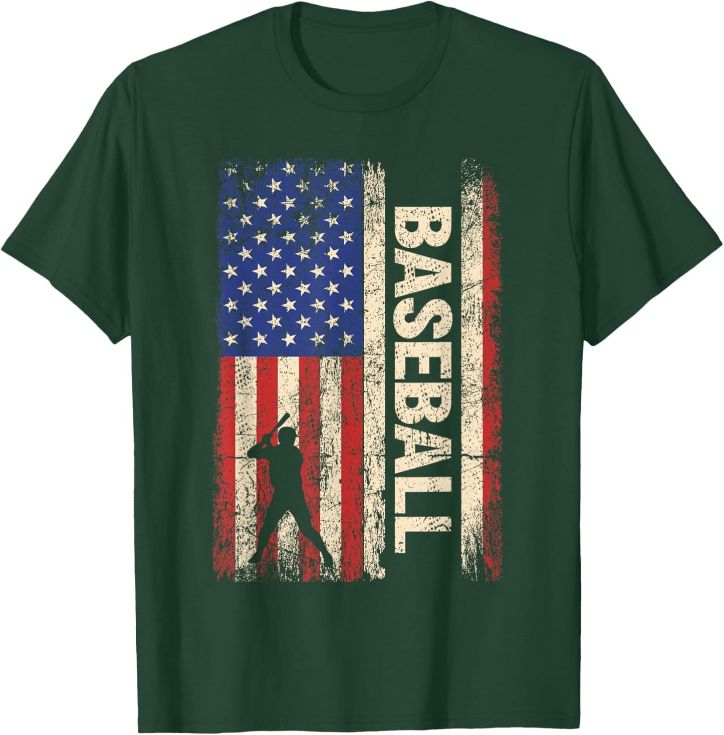 Baseball American US Flag Shirt Vintage 4th of July Men Kids T-Shirt - T-Shirt | Forest