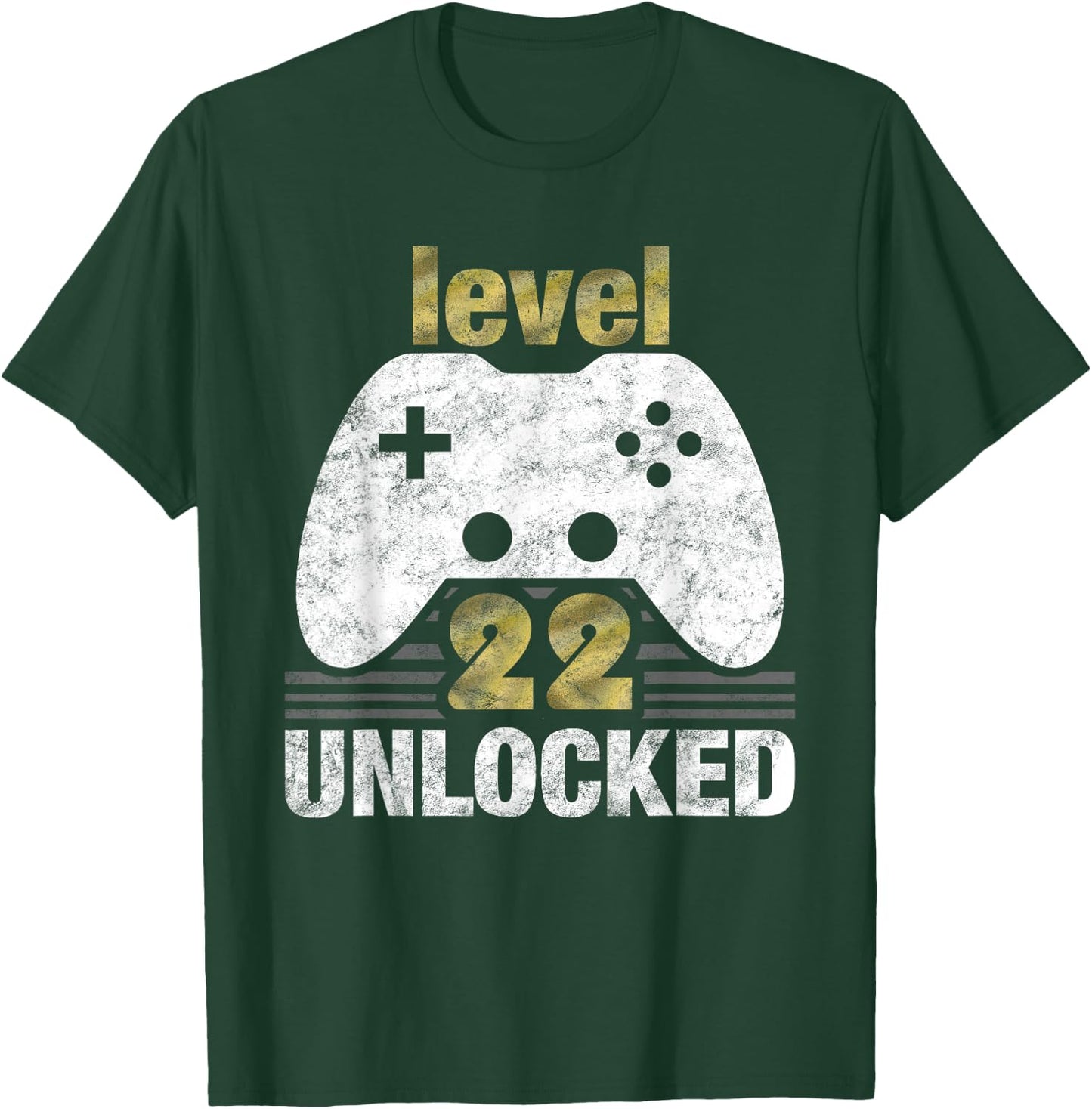 Level 22 Unlocked 22nd Birthday 22 Year Old Gift Gamers T-Shirt - T-Shirt | Forest
