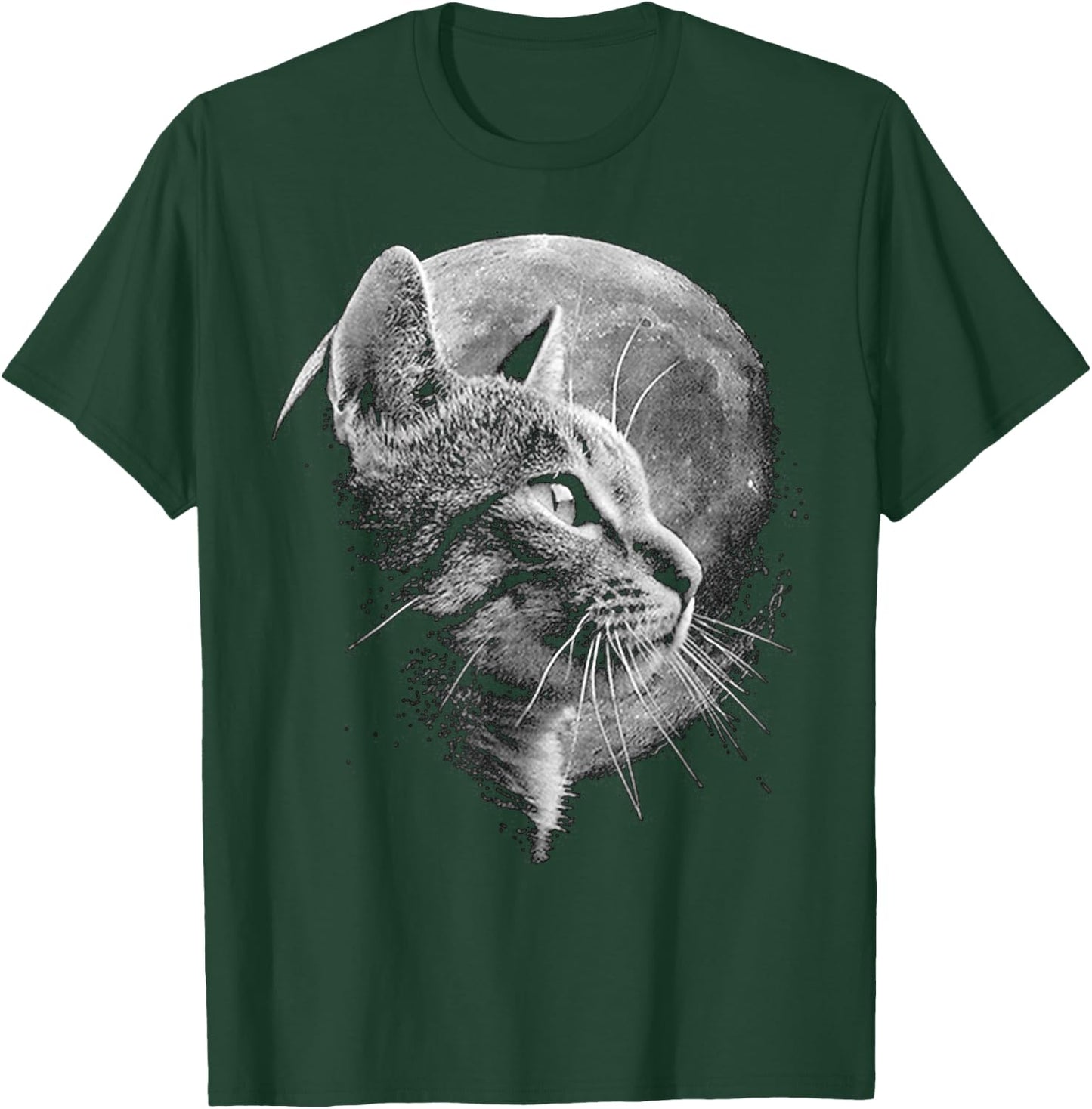 Cute Cat With Moon - Funny Cat T-Shirt - T-Shirt | Forest