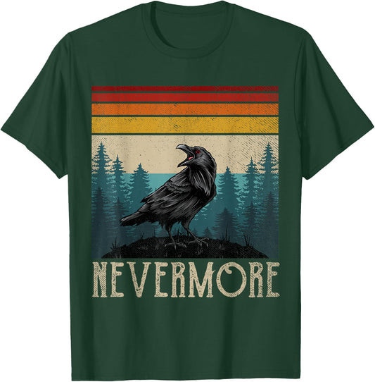 Vintage Nevermore Shirt Edgar Allan Poe The Raven T-Shirt - T-Shirt | Forest