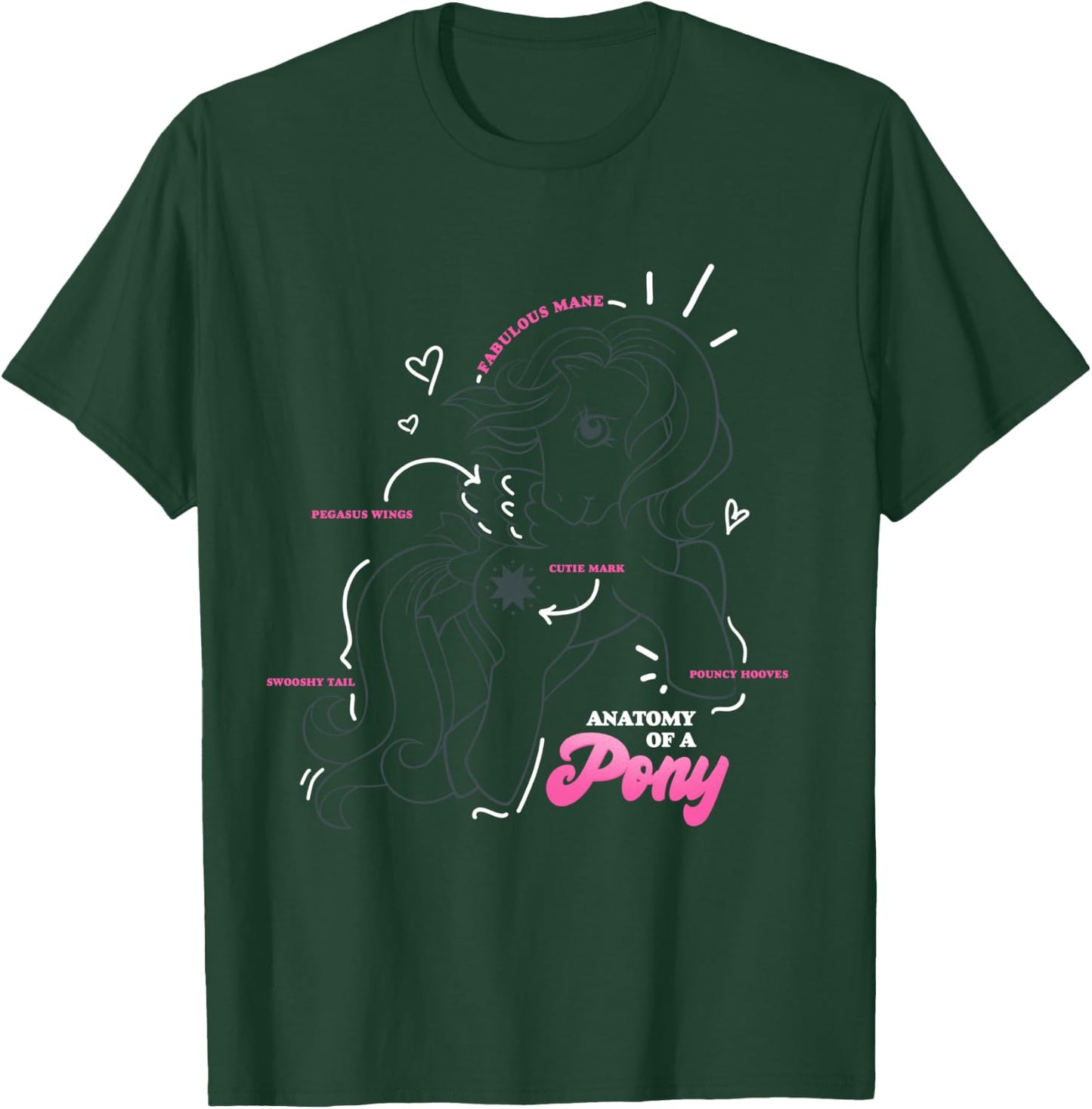 My Little Pony Starshine Anatomy Of A Pony Vintage Diagram T-Shirt - T-Shirt | Forest