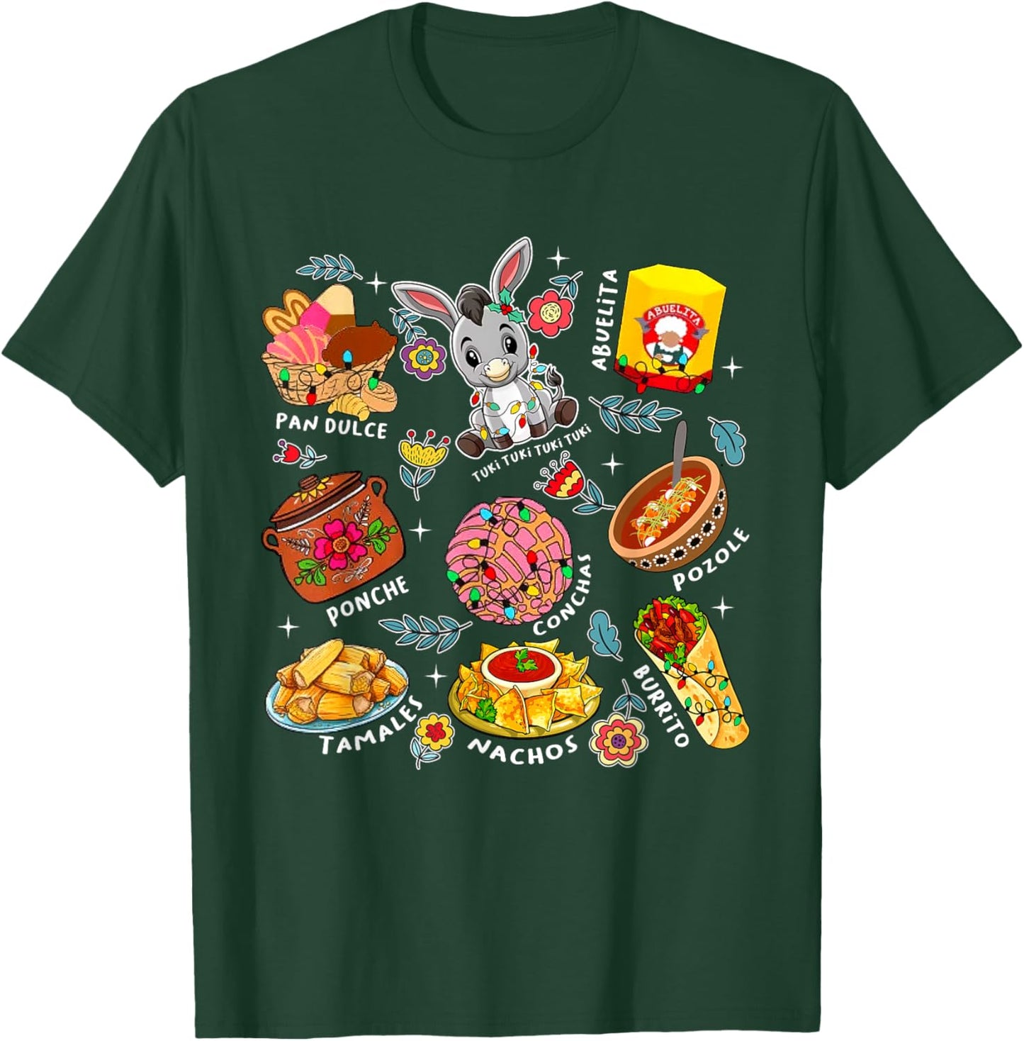Mi Burrito Sabanero Mexican Tuki Tuki Donkey Latino Xmas T-Shirt - T-Shirt | Forest