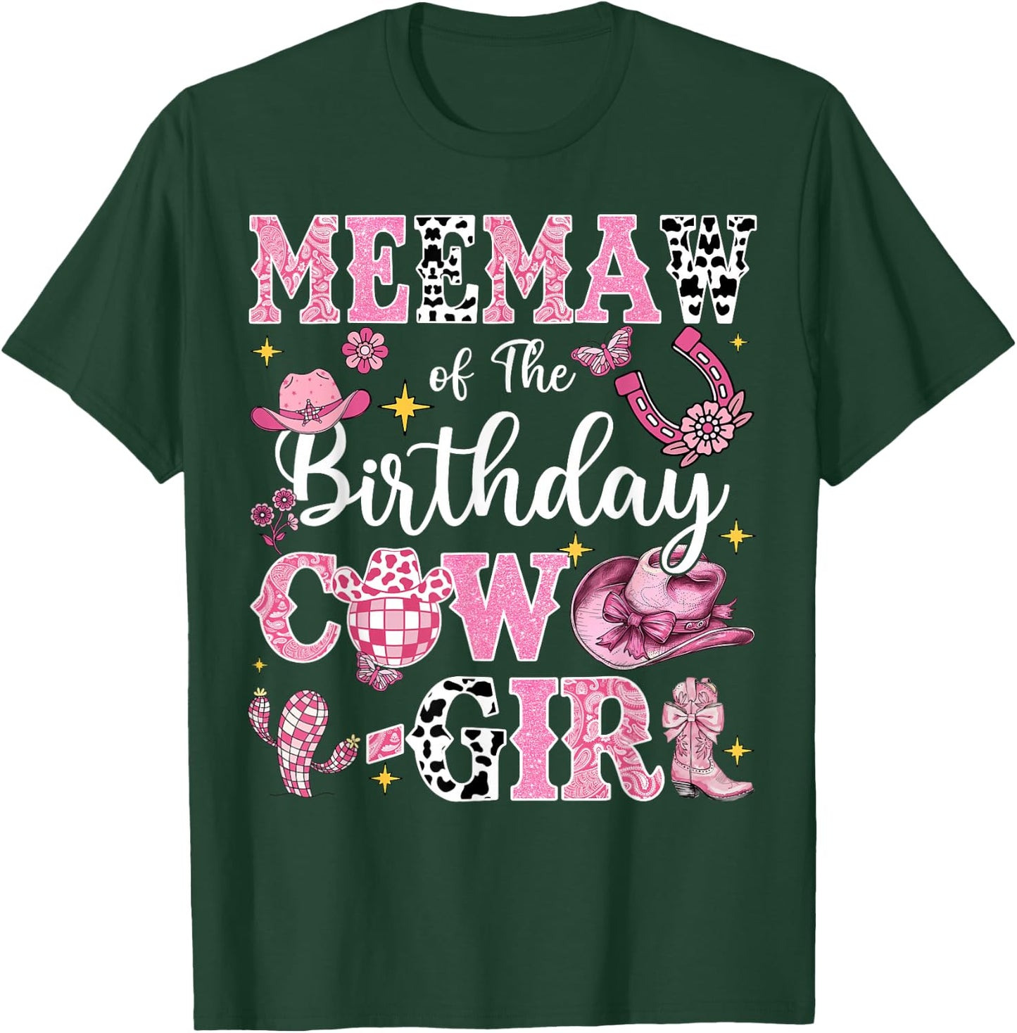 Meemaw Of The Birthday Cow-Girl Rodeo Meemaw Bday Party T-Shirt - T-Shirt | Forest