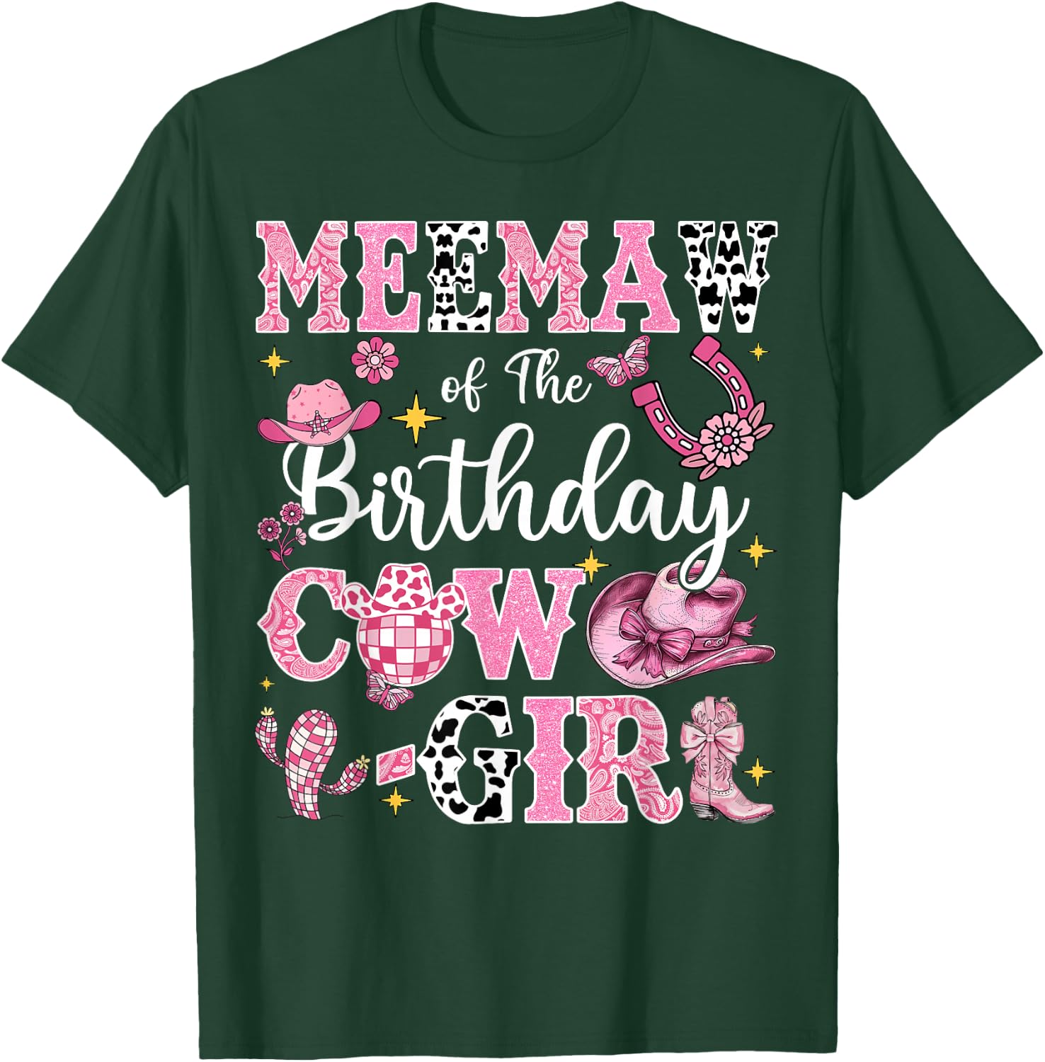 Meemaw Of The Birthday Cow-Girl Rodeo Meemaw Bday Party T-Shirt - T-Shirt | Forest