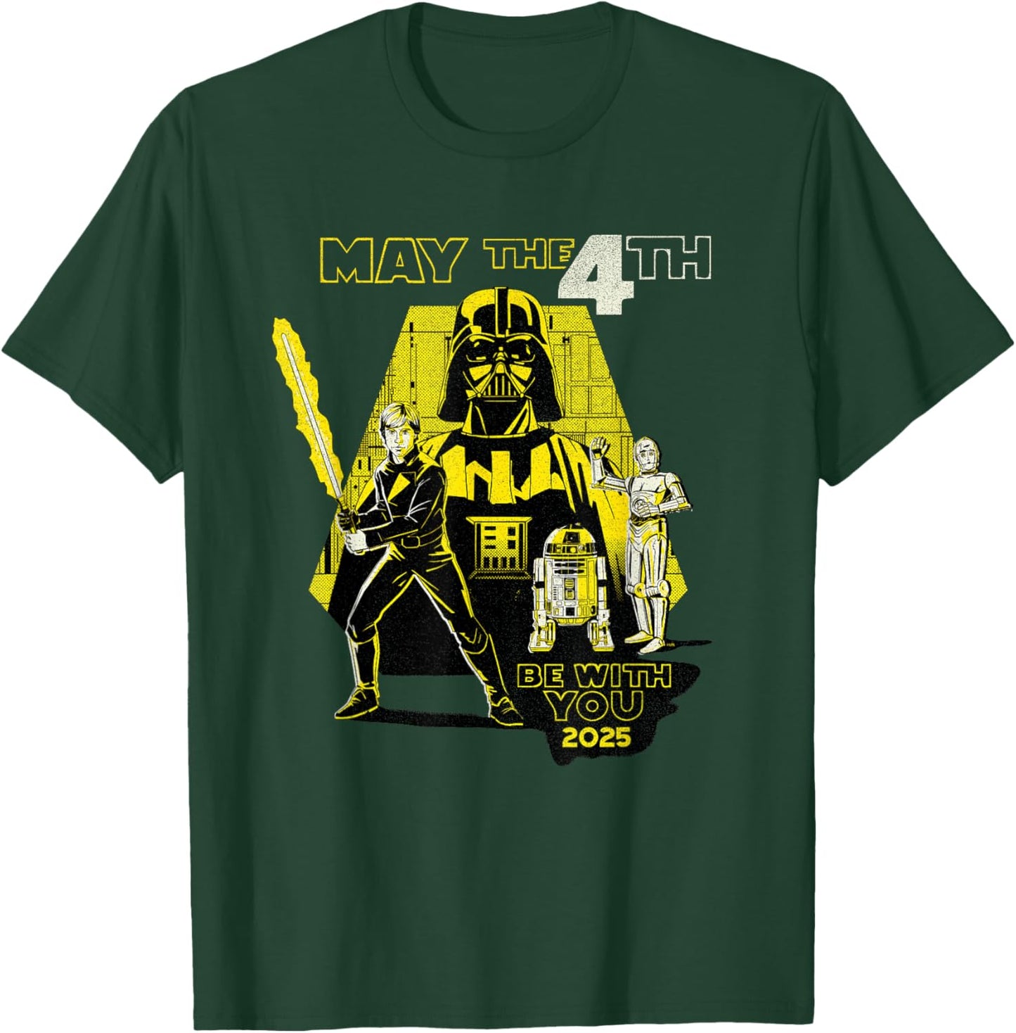 Star Wars Day: May the 4th Be With You 2025 Retro Distressed T-Shirt - T-Shirt | Forest