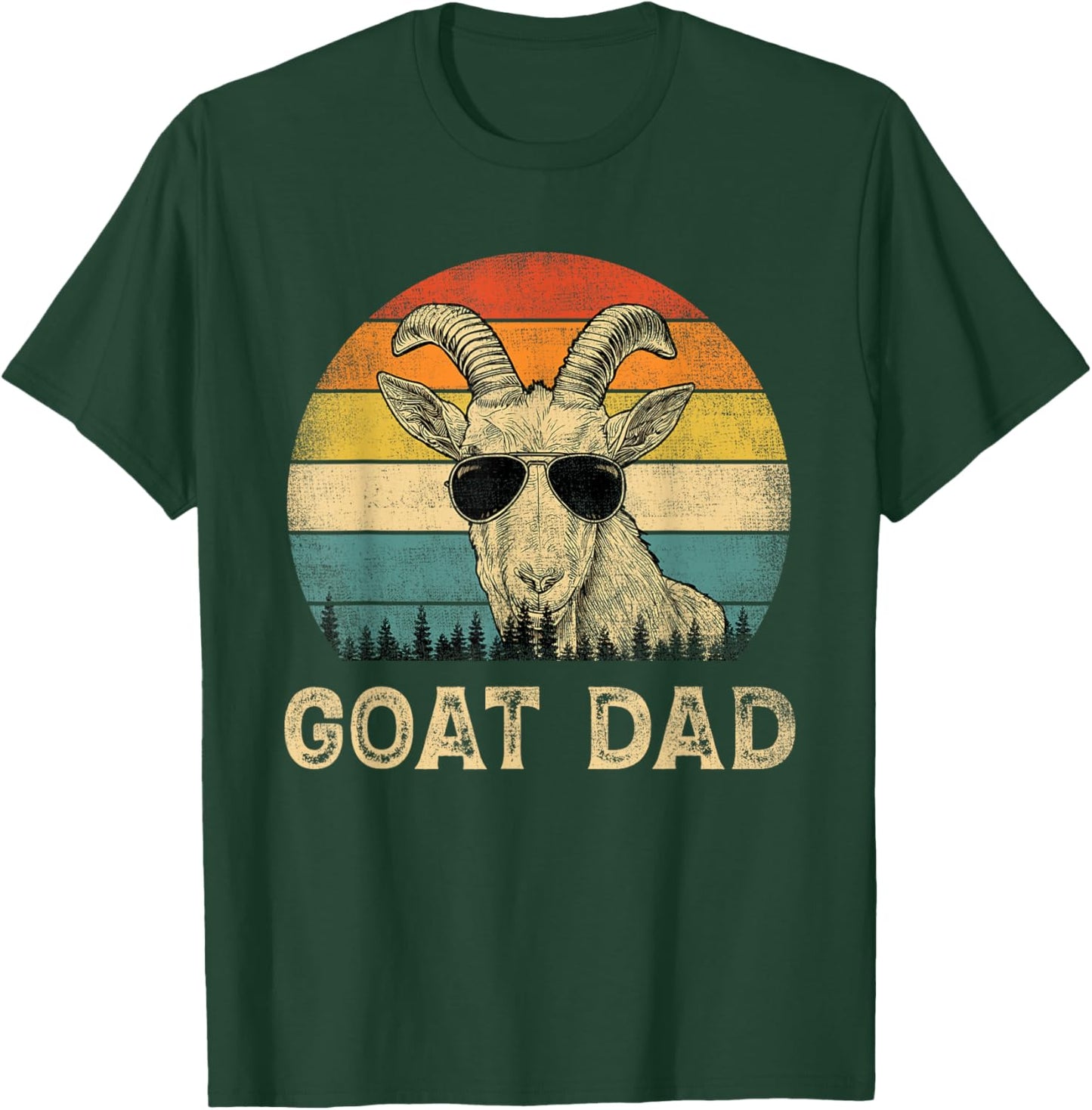 Vintage Goat Dad Goat Lovers Daddy Father's Day T-Shirt - T-Shirt | Forest