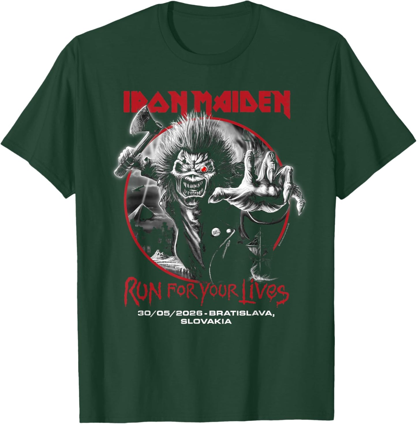 Iron Maiden Run for Your Lives Tour 2026 Bratislava T-Shirt - T-Shirt | Forest