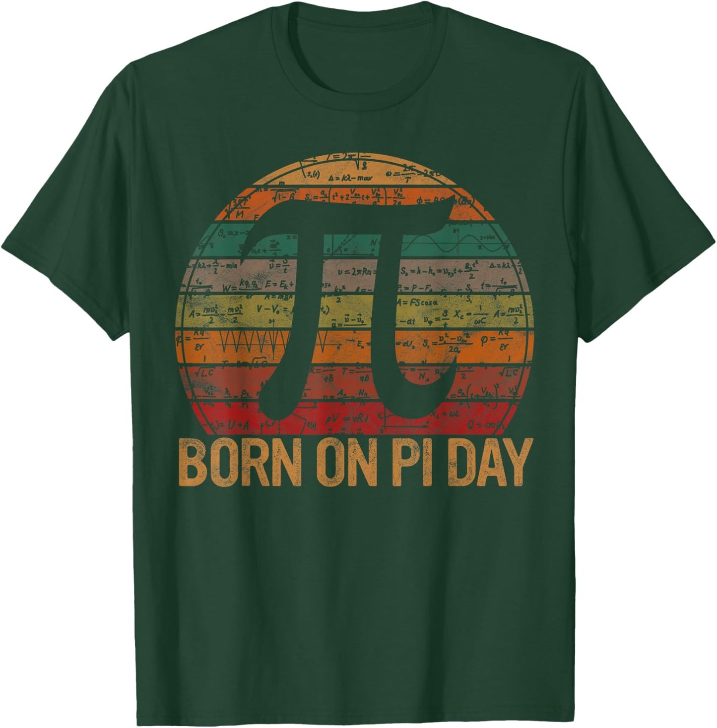 Born on Pi Day Math Equations Sunset Gift Geek Birthday T-Shirt - T-Shirt | Forest