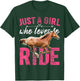 Just a Girl Who Loves to Ride Horses Horseback Riding Gift T-Shirt - T-Shirt | Forest
