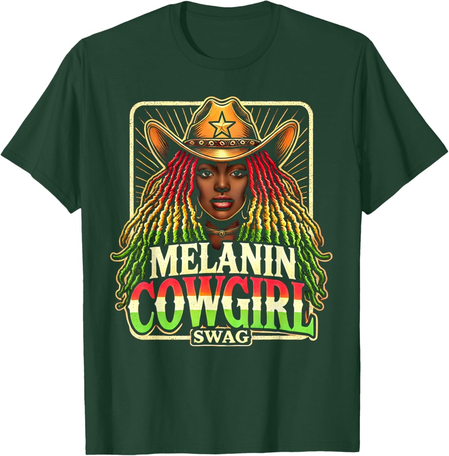 Melanin Cowgirls African American Cowgirl Swag T-Shirt - T-Shirt | Forest