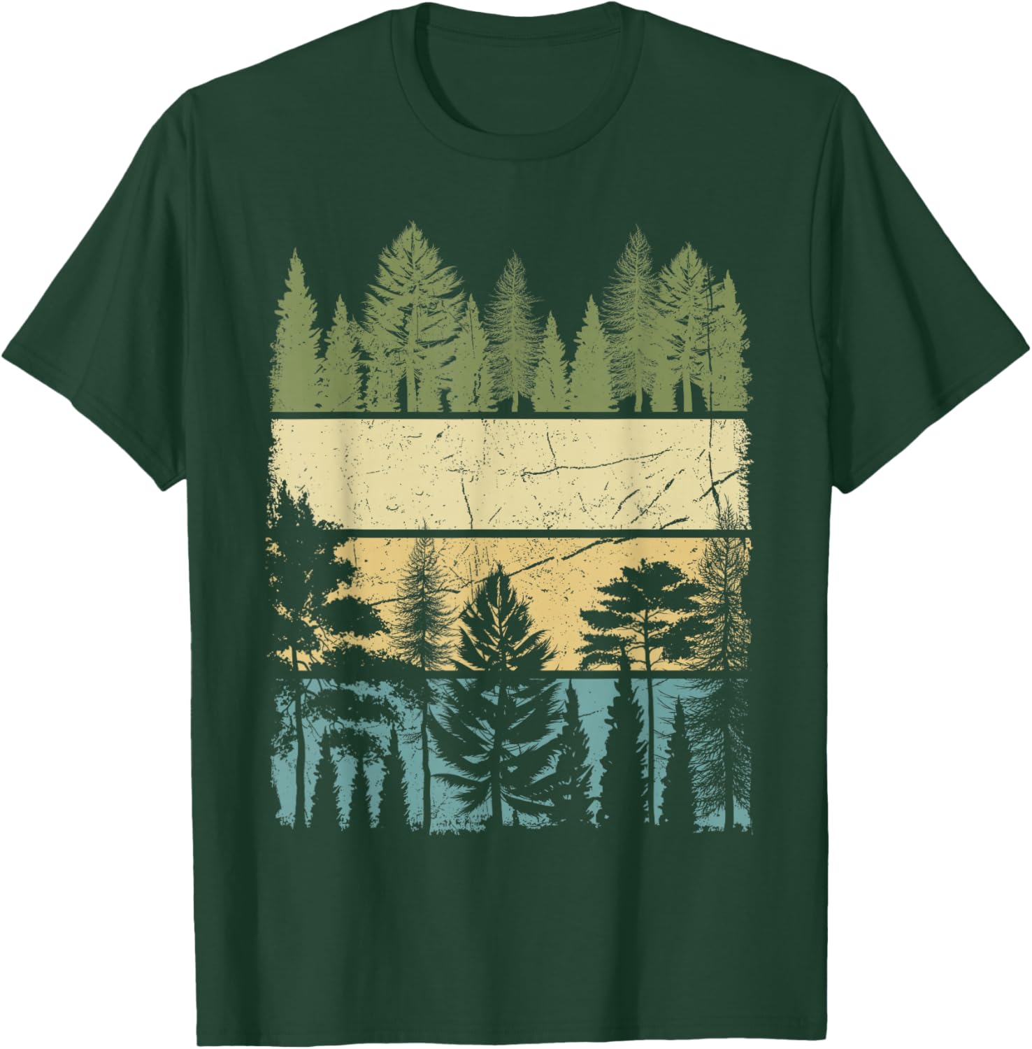 Vintage Forest Trees Wildlife Nature Hiking Camping T-Shirt - T-Shirt | Forest