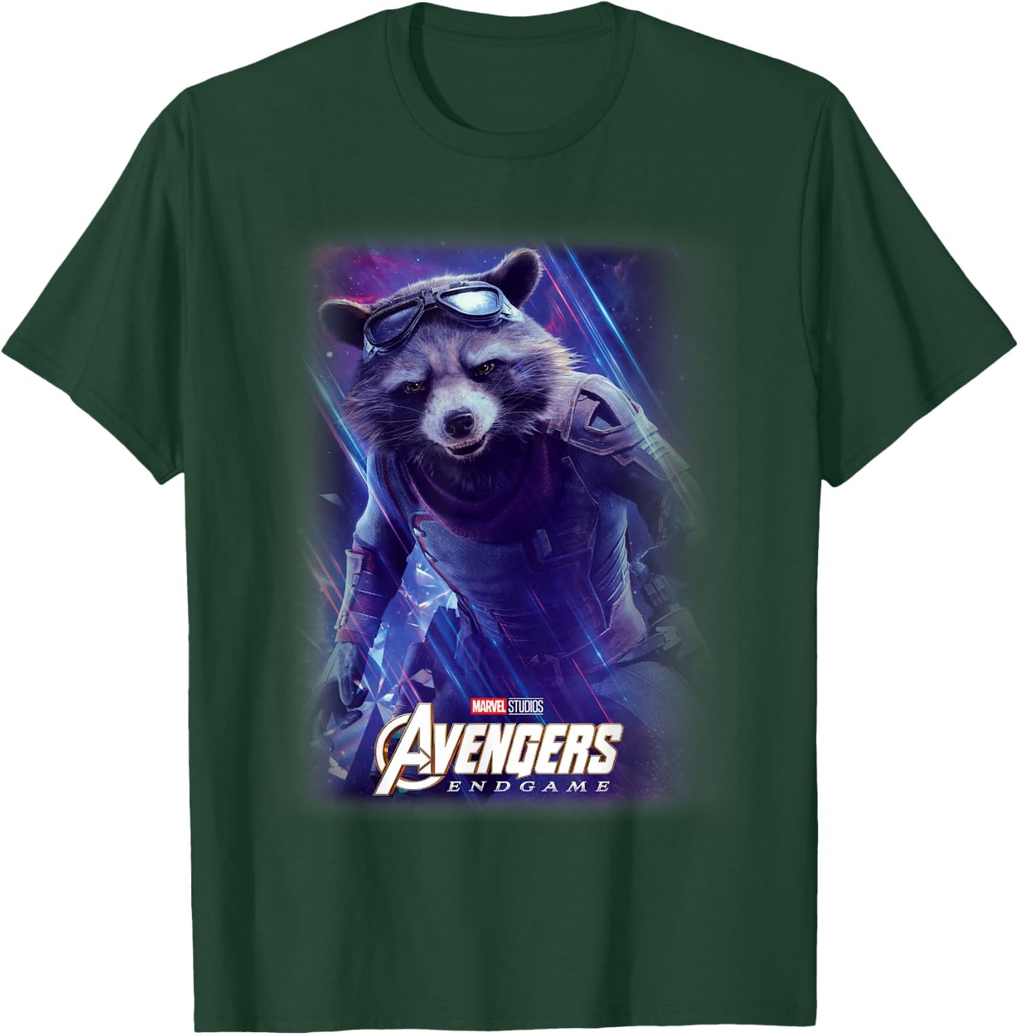 Marvel Avengers Endgame Rocket Raccoon Galactic Space Poster T-Shirt - T-Shirt | Forest