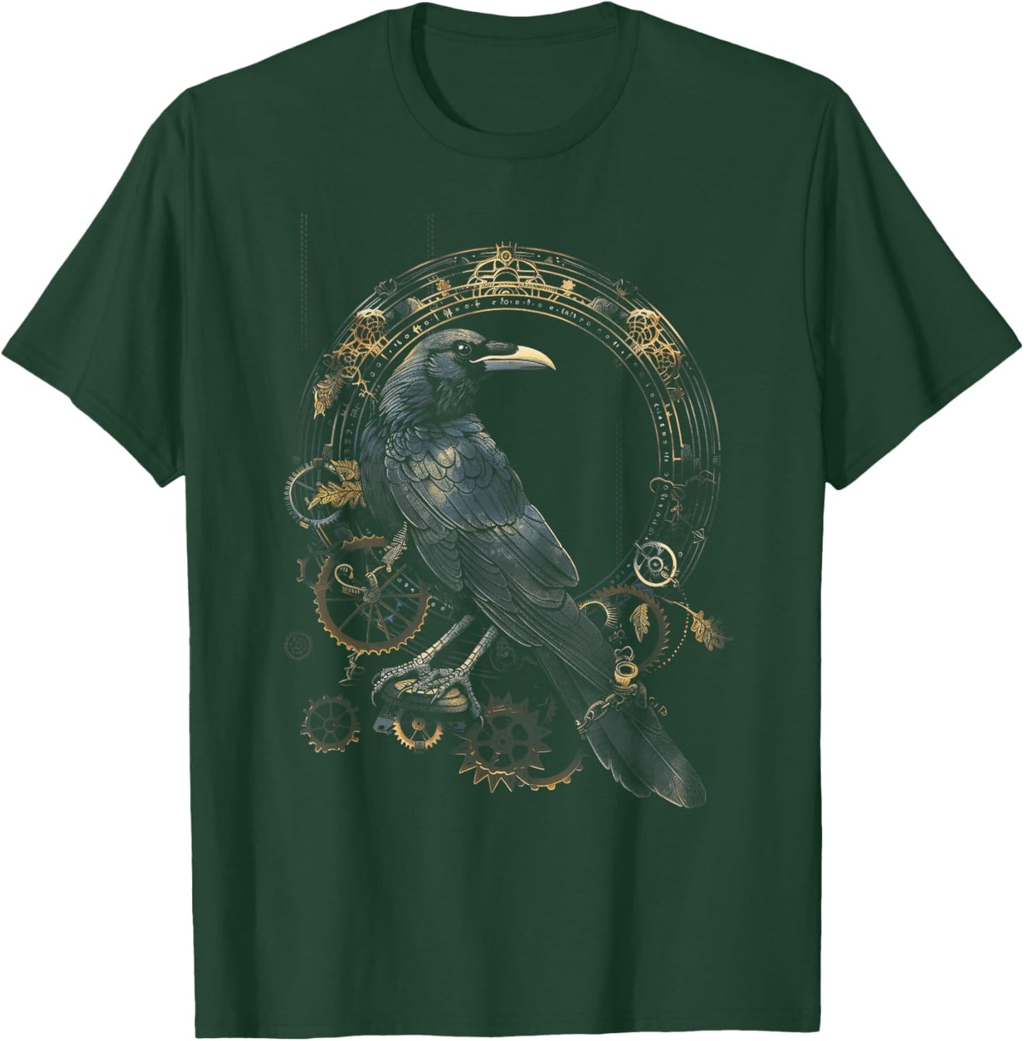 Crow Steampunk Gears Raven art Steampunk bird T-Shirt - T-Shirt | Forest