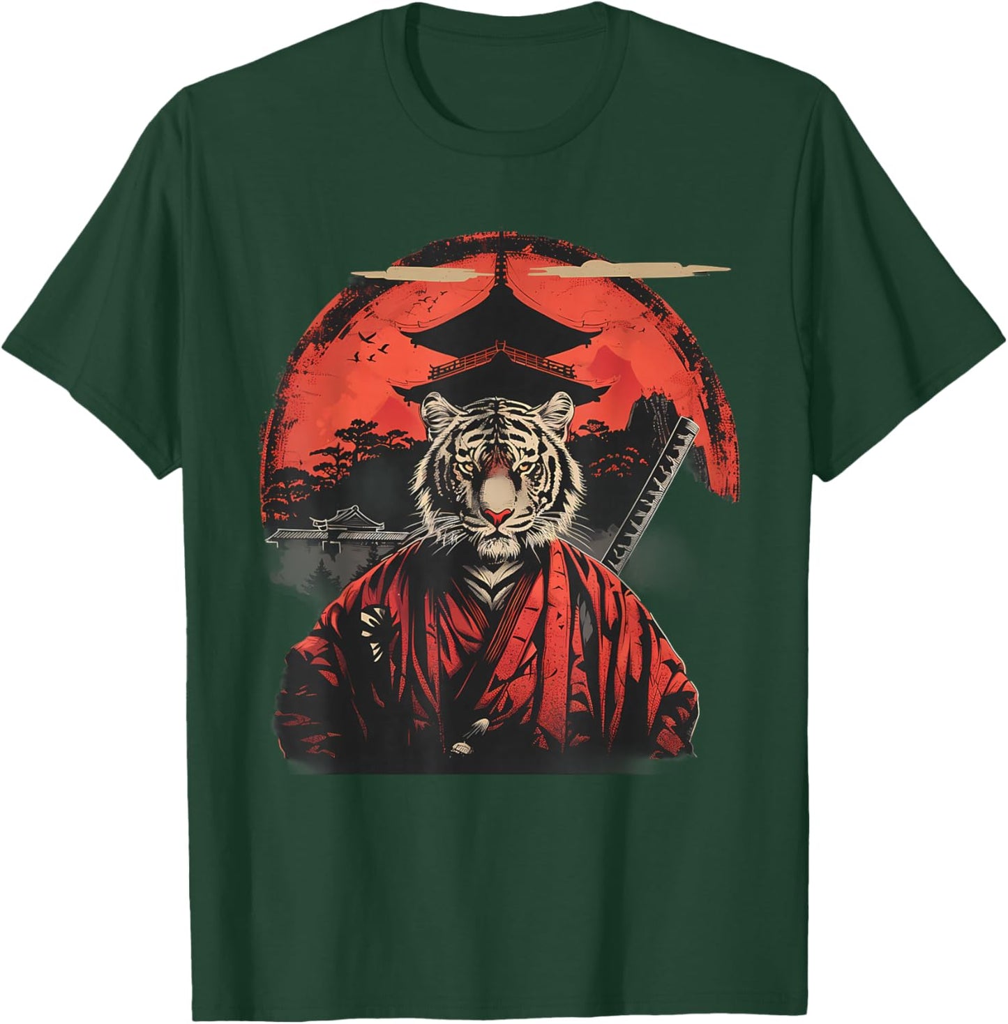 Japanese Warrior Temple Japanese Samurai Tiger Samurai Tiger T-Shirt - T-Shirt | Forest