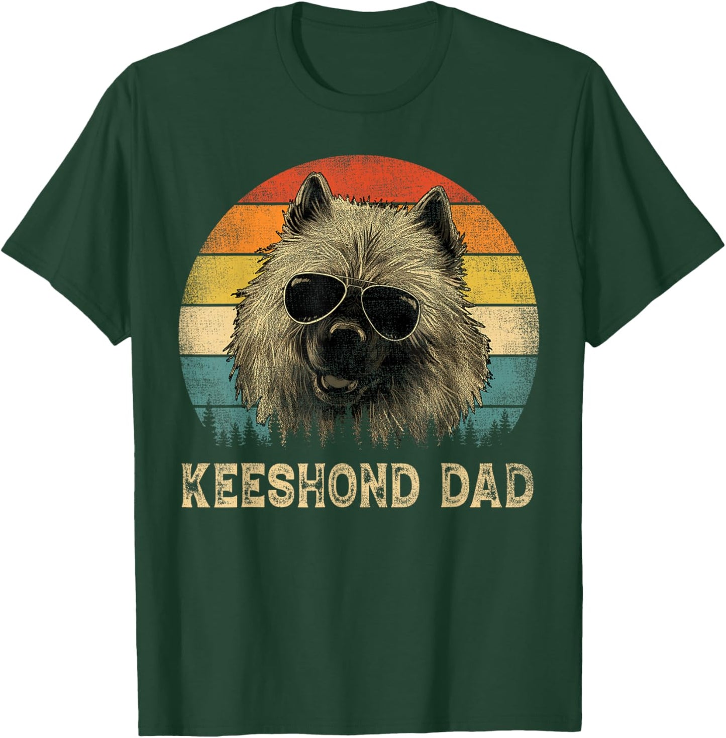 Vintage Keeshond Dad Dog Lovers Father's Day T-Shirt - T-Shirt | Forest