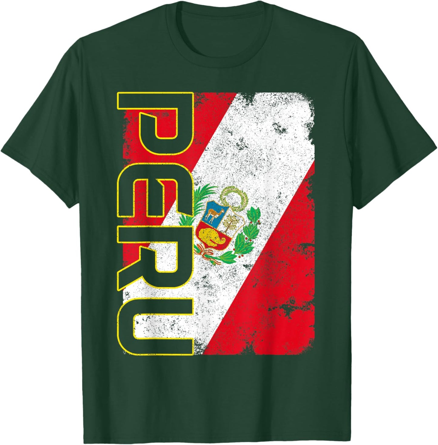 Peru Peruvian Flag Pride Vintage T-Shirt - T-Shirt | Forest
