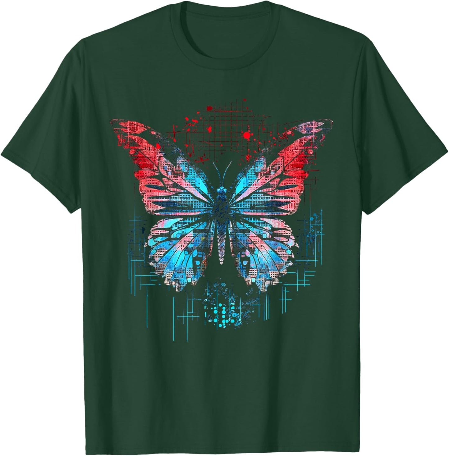 Schmetterling Fantasy Geometrische Tierkunst Schmetterling T-Shirt - T-Shirt | Forest