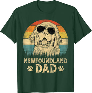 Vintage Newfoundland Dad Dog Lovers Father's Day Men Women T-Shirt - T-Shirt | Forest