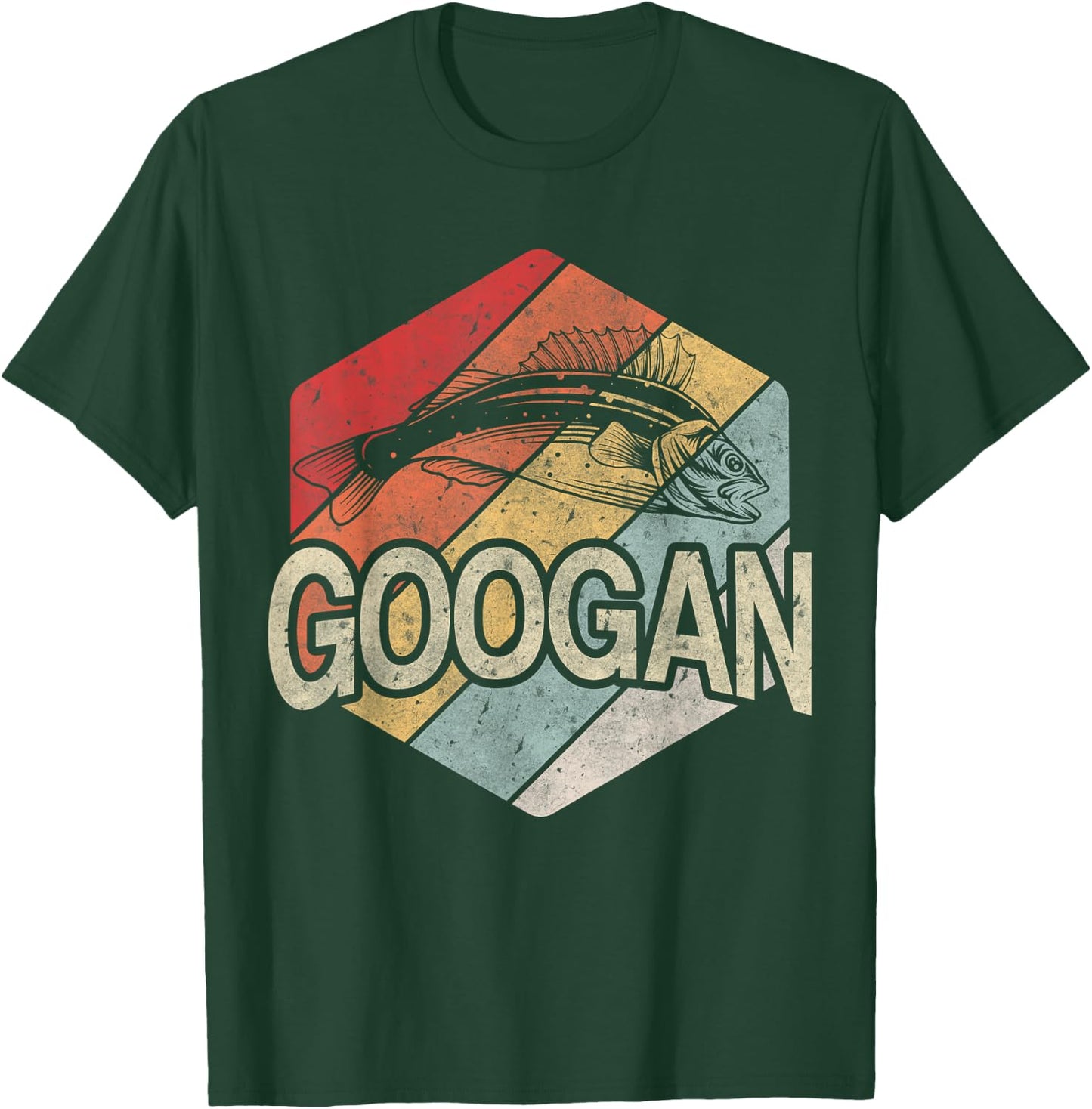 Retro Googan Fish Fishing Vintage Sunset Funny Fisherman Fan T-Shirt - T-Shirt | Forest
