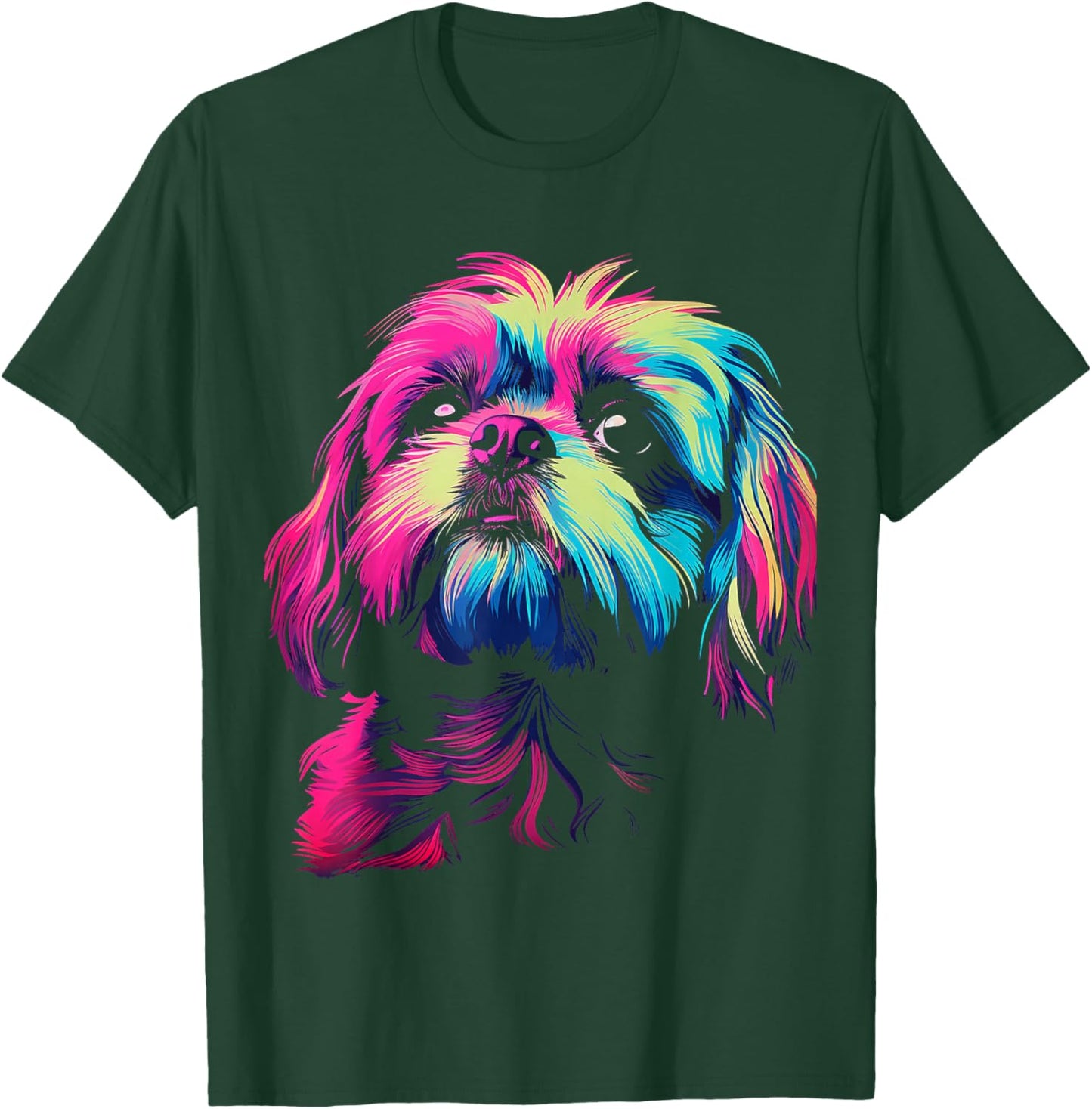 Shih Tzu Graphic Pet Illustration Dog Shih Tzu T-Shirt - T-Shirt | Forest